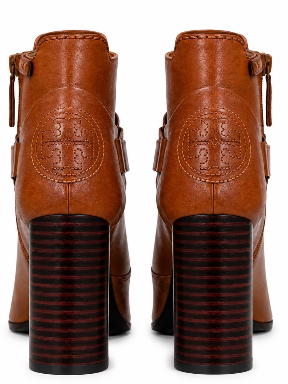 Tory Burch Colton 85MM Brown Leather Ankle Boots Booties 50902 - Picture 2 of 8